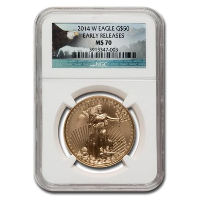 2014-W 1 oz Burnished Gold Eagle MS-70 NGC - Image 1 of 3