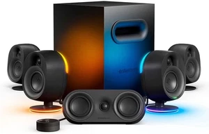 SteelSeries - Arena 9 5.1 Bluetooth Gaming Lautsprecher mit RGB Beleuchtung (6 Stück) - Bild 1 von 12