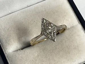 Excellent Art Deco 18ct Gold & Platinum Ring Marked in the Shank 1930’s Sz N.1/2 - Picture 1 of 18