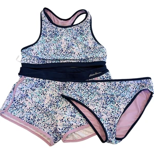Eddie Bauer Swim 3 Piece Set Reversible Swimsuit Girl's Large (Size 14/16) - Picture 1 of 9