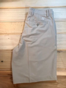 Footjoy Golfshorts vorne flach beige 32 Taille 10" Schrittlänge Stretch - Bild 1 von 8