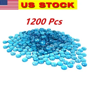 1200 Pcs Ocean Blue Glass Gems, Pebbles, Mosaic Tiles, Marble Vase Filler (12LB) - Picture 1 of 8