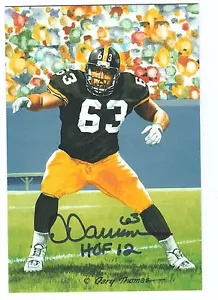 Autographed Dermontti Dawson Pittsburgh Steelers Goal Line Art Card with COA - Bild 1 von 1