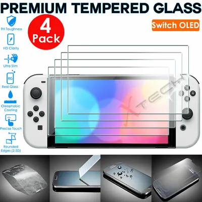 4 Pack Genuine TEMPERED GLASS Screen Protector For Nintendo Switch OLED 7  2021 • 7.21£