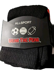WEAR THE PEAR ALLSPORT Tube Socks BLACK Youth Length 19"-20",  Sox Size 6-8 - Picture 1 of 2