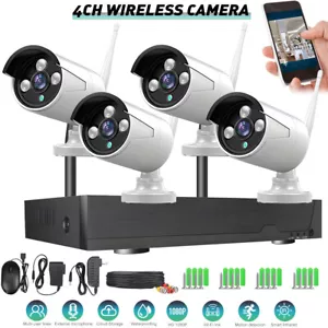 Wireless CCTV Security System 1080p Home Outdoor 4CH NVR with 4 HD 3MP Camera IR - Picture 1 of 11