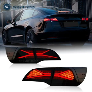 HC LED Tail Lights For Tesla Model 3 Model Y 2017-2021 Start up Animation - Picture 1 of 13