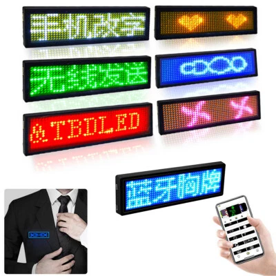 DIY LED Badge Display Programmable Name Message Tag Scrolling Board Accessory - Image 1 of 4