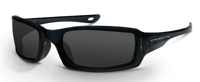 Crossfire M6A Safety Glasses Crystal Black Frame Smoke Lens Z87+ - Image 1 of 1