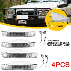 4Packs Front Turn Indicator Bumper Lamp For Toyota Land Cruiser FJ80 HDJ80 HZJ80 - Picture 1 of 11