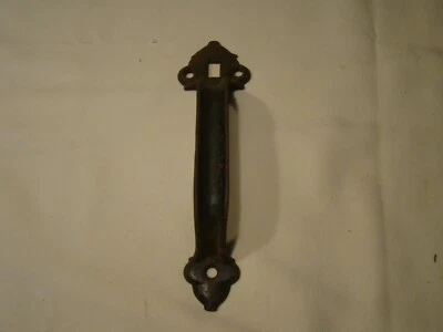 Tirador de puerta de hierro forjado original vintage 9 1/2" Foto 1 de 4