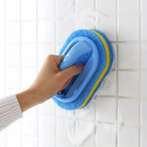 Thick Sponge Cleaning Brush with Handle for Kitchen and Bathroom, Non-Electric - Picture 1 of 10