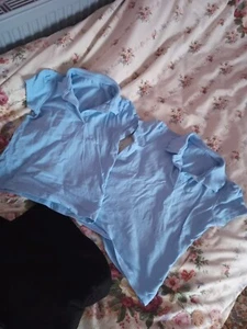NICE GEORGE GIRLS 2X LIGHT BLUE COTTON SCHOOL POLOS,Size 6-7 Years ,Collared,GC - Picture 1 of 6