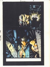 JSA #42 p.1 Color Guide Art - Mr. Terrific and Hawkgirl - 2003 by John Kalisz