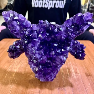 6.8LB Natural Brazilian Amethyst Crystal Point Stone Cluster Quartz Druzy Geode - Picture 1 of 11