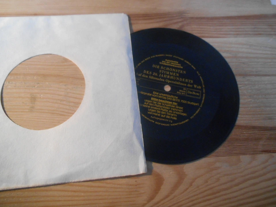 7" VA Die schönsten Stimmen des 20. Jahrhunderts DAS BESTE Promo Flexi disc only - Bild 1 von 1