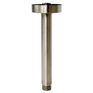 1/2 NPT Brass 6-Inch Round Straight Shower Arm for Fixed Shower Head Brushed - Picture 1 of 7