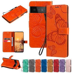 Butterfly Pattern PU Leather Flip Wallet Case Cover for Google Pixel 4XL 5XL XL2 - Picture 1 of 20