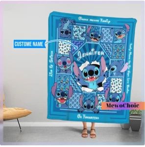 Personalized Stitch Sofa BLANKET HALLOWEEN GIFT CHRISTMAS GIFT OVER PRINT - Picture 1 of 3