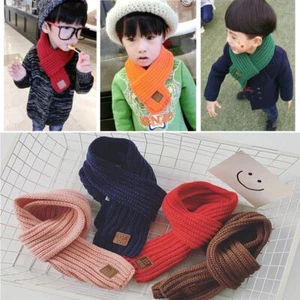 New Winter Warm Accessories Knitted Wool Neck Warmer Kids Scarf Knitting Shawl - Picture 1 of 13