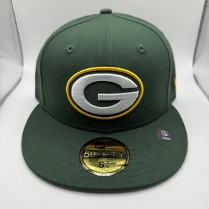New Era 59Fifty Green Bay Packers Classic Green/Gold Fitted Hat Size 6 7/8 - Picture 1 of 5