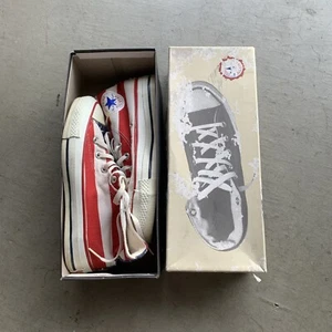 Vintage 80s Made in USA Converse Chuck Taylor American Flag Sneaker 6 Men - Picture 1 of 20