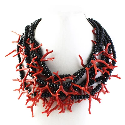 Collana Le Duchesse con onice e rami di corallo - Immagine 1 di 4