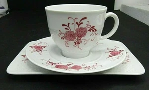 Juego de té Seltmann Weiden Annabell porcelana rosa amarilla Baviera con Alemania con forro - Imagen 1 de 12