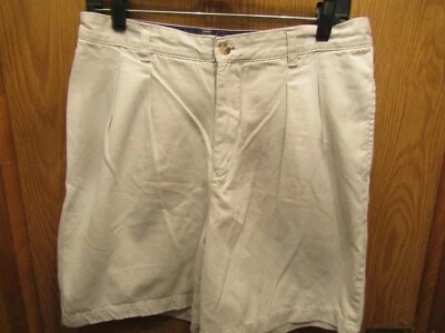 MENS CATALINA PLEATED 100% COTTON OFF WHITE SHORTS SIZE 34 - Image 1 of 4