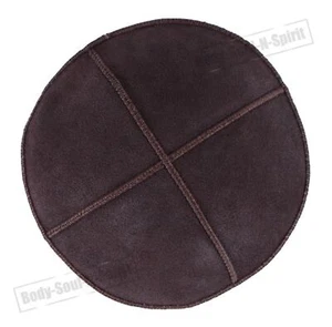 Kippa en cuir MARRON yarmoulke ethnique juive d'Israël couvre-chef traditionel - Picture 1 of 6