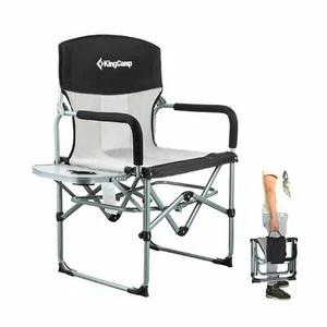 KingCamp Heavy Duty Compact Camping Folding Mesh Chair with Side Table & Handle - Picture 1 of 7