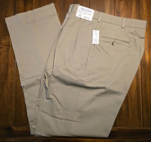 VTG NOS Brooks Brothers Pleated Dress Twill Unhemmed 42x37 Made in USA Beige - Picture 1 of 10