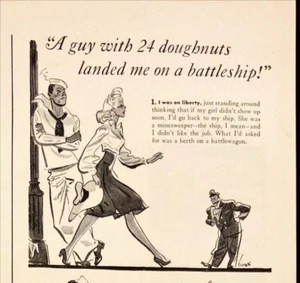 1942 Sanka Coffee Cafein Free Sailor Cartoon Duffy's Tavern Vintage Print Ad - Picture 1 of 7