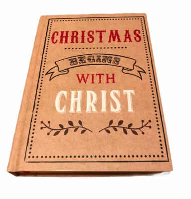 Christmas Journal- Blank Red White And Tan - Christmas Begins With Christ - Image 1 of 4