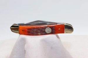 2001 Frost Cutlery Stockman Orange Jigged Bone Pocket Knife German Stainless - Picture 1 of 16