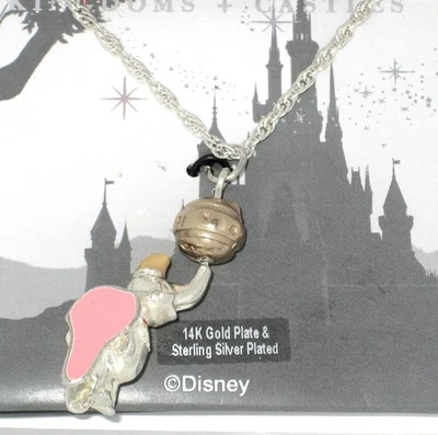 Ожерелье Disney Park замок королевств детский слон Дамбо цирк *14 карат серебро 925 пробы - Изображение 1 из 4