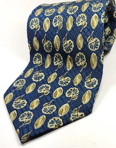 Cravatta uomo JOSEPH ABBOUD vintage made in ITALY seta 55" corta blu verde oro NUOVA - Foto 1 di 4