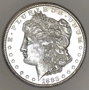 1883 CC MORGAN DOLLAR! PROOF LIKE CC MINT! BEAUTIFUL GEM BU+++! WOW! NR #B50610 - Picture 1 of 3