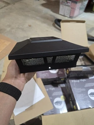 Classy Caps SLX772B 6x6 Black Aluminum Oxford Solar Post Cap