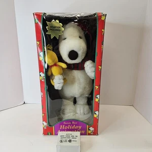Santa's Best 18" Animated Christmas Snoopy Woodstock Door Greeter Plush Peanuts - Picture 1 of 13