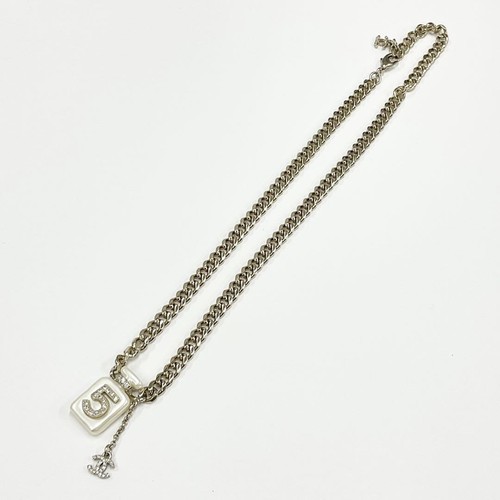 Collana Chanel Bottiglia Profumo Marca Coco n.5 Strass Perla Catena Oro 40cm