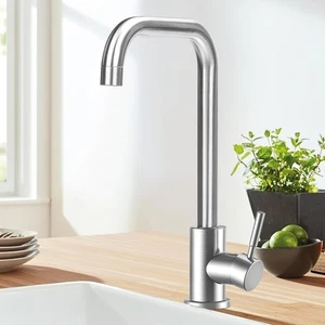 Wasserhahn Hochdruck Küchenarmatur Edelstahl silber 360° drehbar Einhebelmischer - Bild 1 von 7