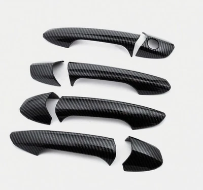 For Mercedes B C E M GLA CLA Class LHD Carbon Fiber Door Handle Cover Strip Trim - Image 1 of 4