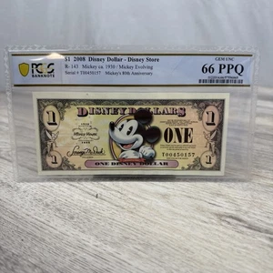 2008 $1 Disney Dollar 80th Anniversary Graded 66 PPQ by PCGS Disney Store - Picture 1 of 6