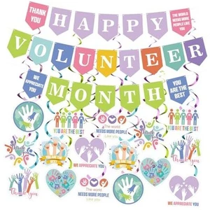 35 Pcs Volunteer Month Banner Appreciation Decorations Banner Thank You - Picture 1 of 7
