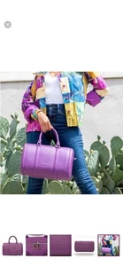 Sassy Jones klassische Ledertasche Dottie in Traube - Bild 1 von 5