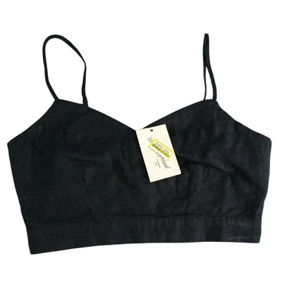 Camiseta sin mangas Universal Thread para mujer pequeña negra mezcla de lino Strechy Smock nueva con etiquetas Foto 1 de 4