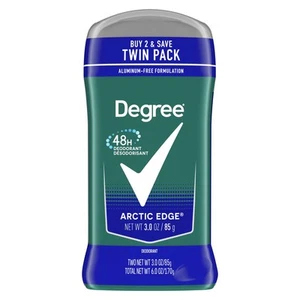 Degree Long Lasting Men's Deodorant Stick Twin Pack, Arctic Edge, 3 oz - Picture 1 of 5