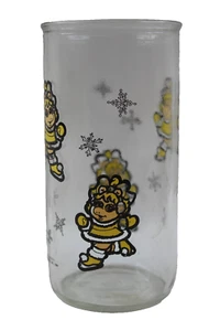 1989 Muppet Babies Miss Piggy on Ice Skates Drinking Glass Jelly Jar Jim Henson - Picture 1 of 6