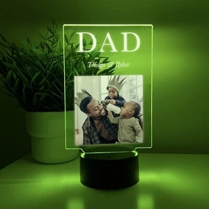 Personalized LED 16 Colors Light Up Stand Daddy Dad Father's Day Gift w/Remote - Picture 1 of 5